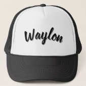 曲線的な文字で書かれたWaylonの名前 キャップ (正面)