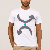 曲線矢印はTシャツを意味 Tシャツ (正面)
