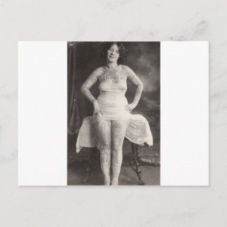 曲線美のタトゥーガール ポストカード