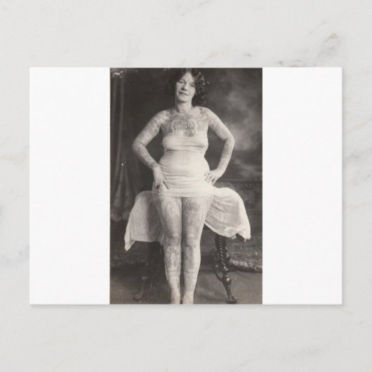 曲線美のタトゥーガール ポストカード (正面)