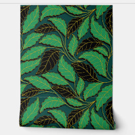 曲線葉分岐黒G622 壁紙