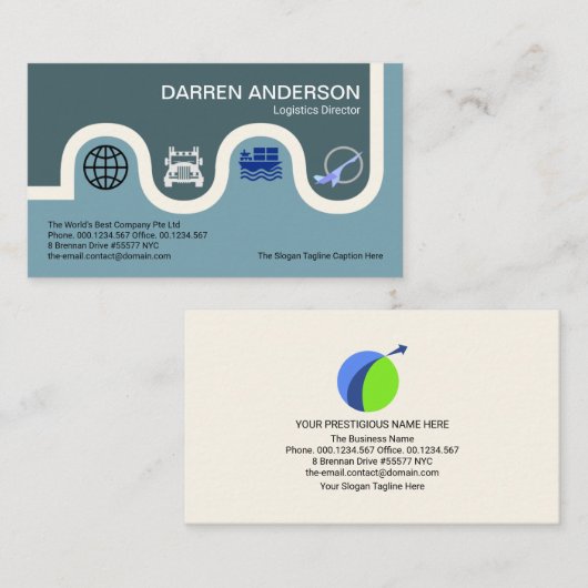 曲線道路地図ロジスティック輸送タイプマネージャ 名刺 (正面/裏面)