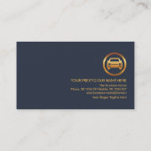 曲線金ゴールド線黒の青い層自動車 名刺 (裏面)