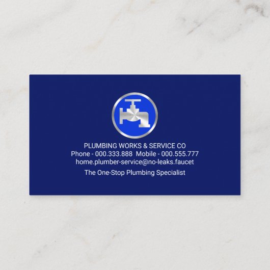 曲線青の配管水 名刺 (裏面)