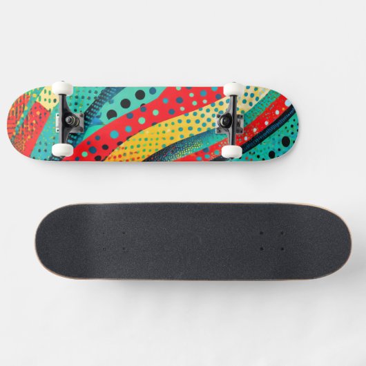 曲線鮮やか形状の色とパターン スケートボード (横)