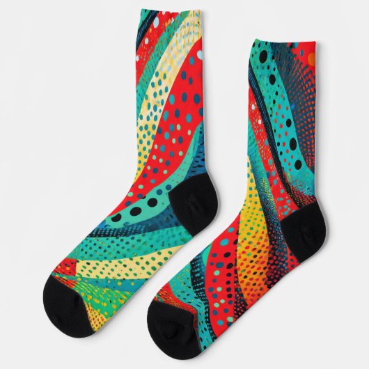 曲線鮮やか形状の色とパターン ソックス (左)