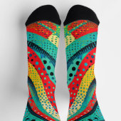 曲線鮮やか形状の色とパターン ソックス (上部)