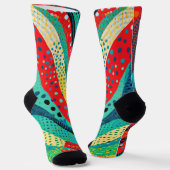 曲線鮮やか形状の色とパターン ソックス (傾斜あり)