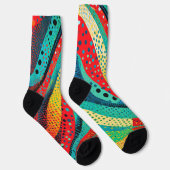 曲線鮮やか形状の色とパターン ソックス (右)