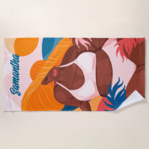 曲線黒い女性、ビーチバケーションレディ、名前