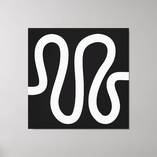 曲線01a – 黒の白 キャンバスプリント (正面)