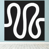 曲線01a – 黒の白 キャンバスプリント (インサイチュ (ウッドフロア))