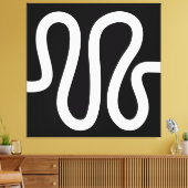 曲線01a – 黒の白 キャンバスプリント (インサイチュ (リビング))