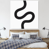 曲線02 – 黒（白） キャンバスプリント (インサイチュ (寝室))