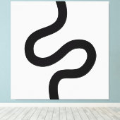 曲線02 – 黒（白） キャンバスプリント (インサイチュ (ウッドフロア))