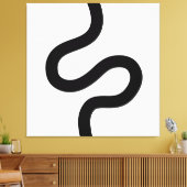曲線02 – 黒（白） キャンバスプリント (インサイチュ (リビング))