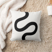 曲線02 – 黒（白） クッション (ブランケット)