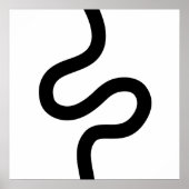 曲線02 – 黒（白） ポスター (正面)