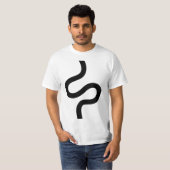 曲線02 – 黒（白） Tシャツ (正面フル)