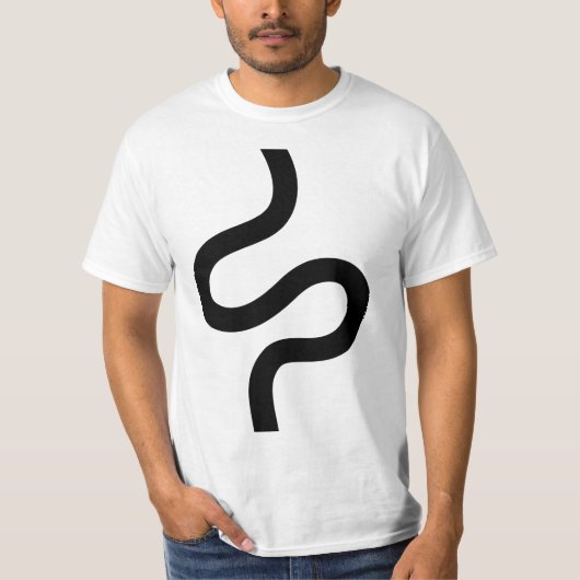曲線02 – 黒（白） Tシャツ (正面)