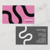 曲線02a – ピンク色の黒 名刺 (正面/裏面)
