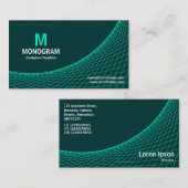 曲線 – 濃い緑のターコイズ003333 名刺 (正面/裏面)