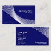 曲線 – 濃い青の上に白 名刺 (正面/裏面)