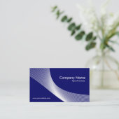 曲線 – 濃い青の上に白 名刺 (スタンド正面)
