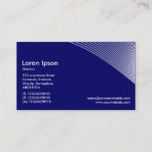 曲線 – 濃い青の上に白 名刺 (裏面)