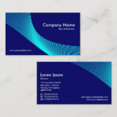 曲線 – 濃い青の水色00066 名刺 (正面/裏面)
