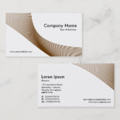 曲線 – 白に茶色 名刺 (正面/裏面)