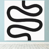 曲線 – 白に黒 キャンバスプリント (インサイチュ (ウッドフロア))