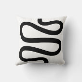 曲線 – 白に黒 クッション (裏面)
