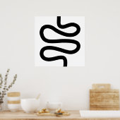 曲線 – 白に黒 ポスター (キッチン)