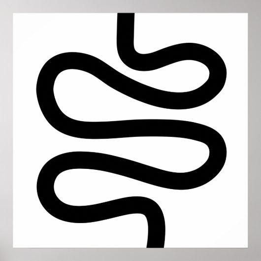 曲線 – 白に黒 ポスター (正面)