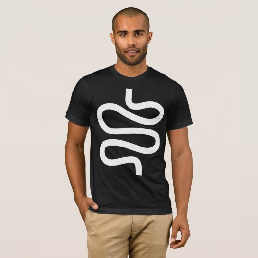 曲線 – 白（黒） Tシャツ (正面フル)