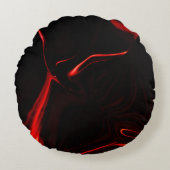 曲線、赤い暗い、黒い資金の起伏。 ラウンドクッション (正面)