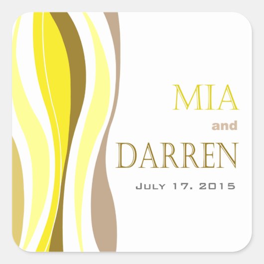 曲線 – 黄色 スクエアシール (正面)