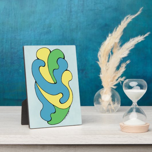 曲線（黄、青、緑）プラークを受け入れる フォトプラーク (側面)