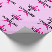 曲芸およびタンブリングのピンクの包装紙 ラッピングペーパー (角)