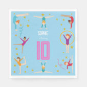 曲芸と体操のスポーツ女の子の誕生日 スタンダードランチョンナプキン (正面)