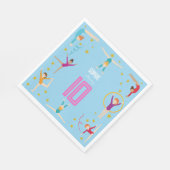 曲芸と体操のスポーツ女の子の誕生日 スタンダードランチョンナプキン (角)