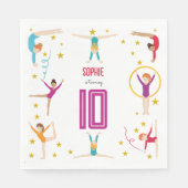曲芸と体操のスポーツ女の子の誕生日 スタンダードランチョンナプキン (正面)