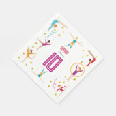 曲芸と体操のスポーツ女の子の誕生日 スタンダードランチョンナプキン (角)