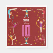 曲芸と体操のスポーツ女の子の誕生日 スタンダードランチョンナプキン (正面)