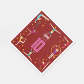 曲芸と体操のスポーツ女の子の誕生日 スタンダードランチョンナプキン (角)