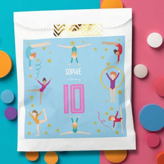 曲芸と体操のスポーツ女の子の誕生日 フェイバーバッグ