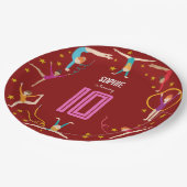 曲芸と体操のスポーツ女の子の誕生日 ペーパープレート (アングル)