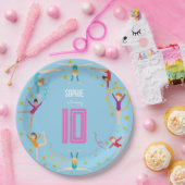 曲芸と体操のスポーツ女の子の誕生日 ペーパープレート (パーティー)