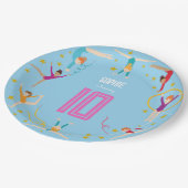 曲芸と体操のスポーツ女の子の誕生日 ペーパープレート (アングル)